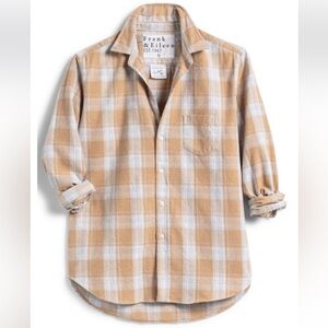 Frank & Eileen camel/grey plaid flannel size L NWT